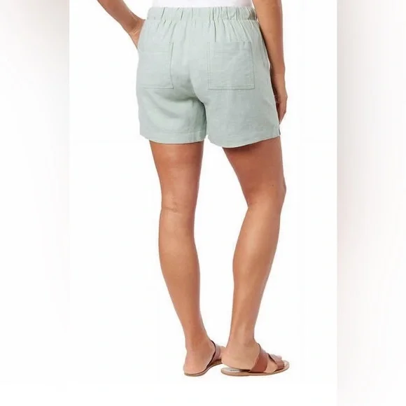 Briggs‎ Seafoam Green Linen Shorts Size Large - Picture 2 of 15